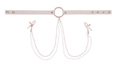 Sex & Mischief Peaches n CreaMe Collar with Nipple Clamps 35-44.5 cm Pink Nipple Clamps